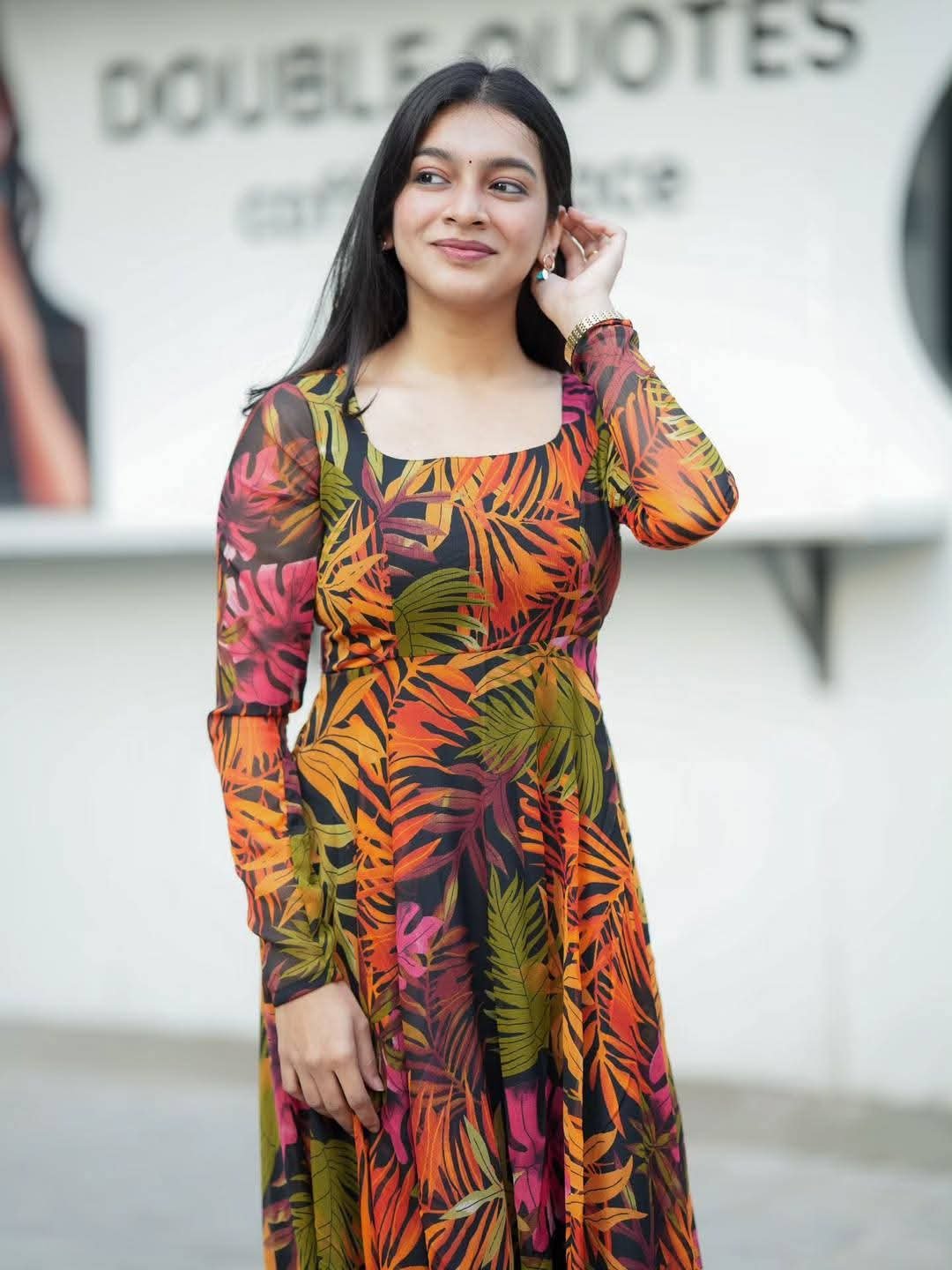 Tropical Flora Digital Print Gown - Image 2