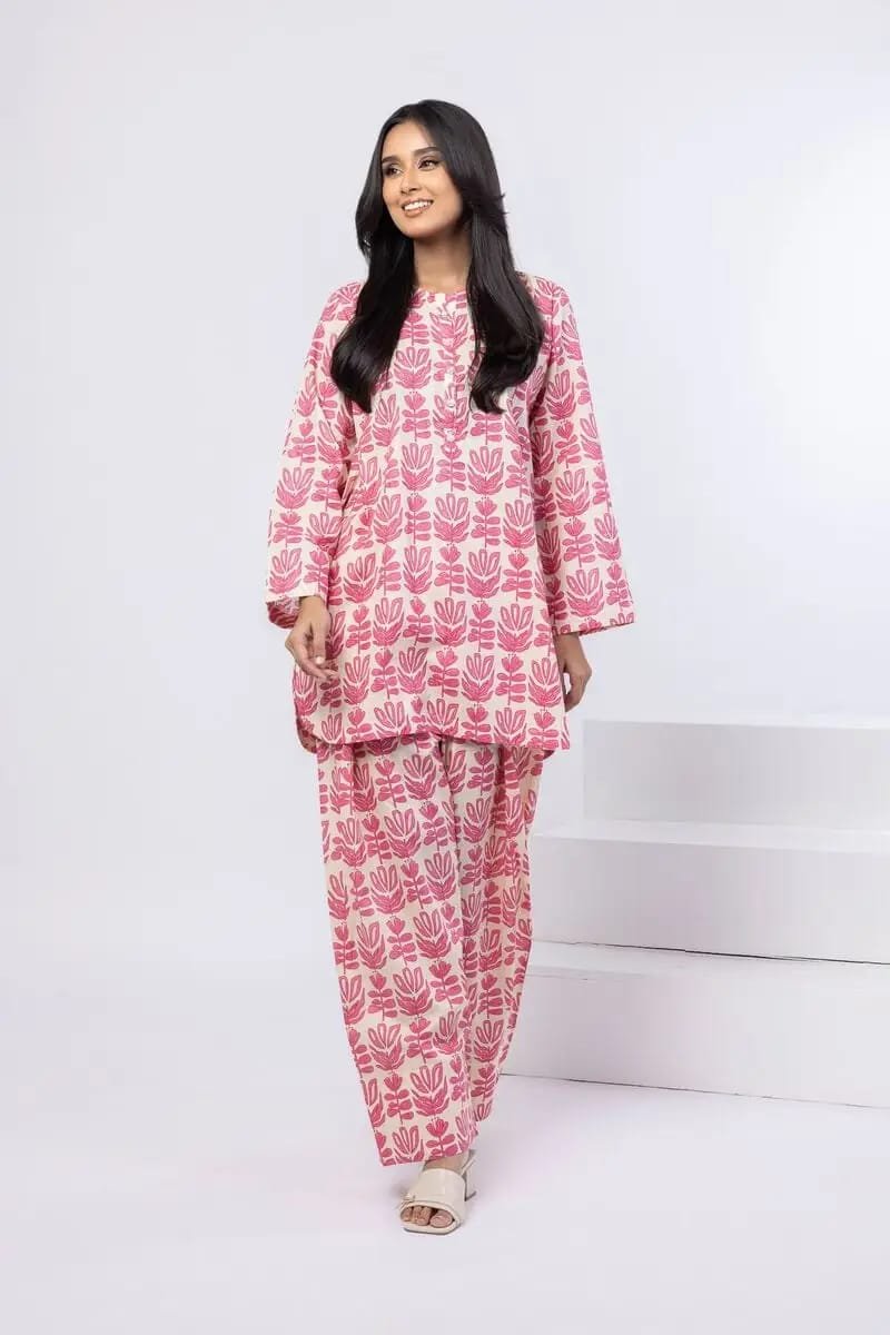 Pink Blossom Cotton Co-ord Set - Image 3