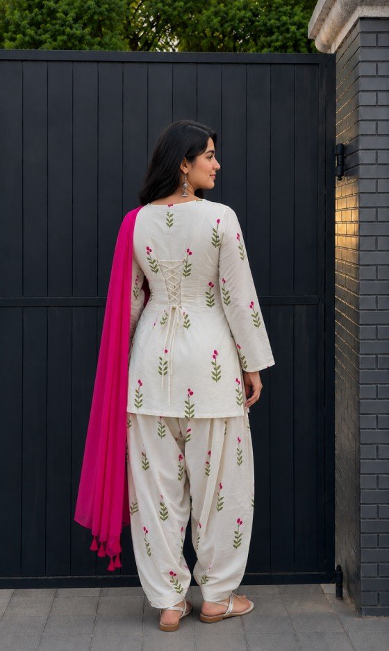Fuchsia Bloom Shalwar Kameez Set - Image 2