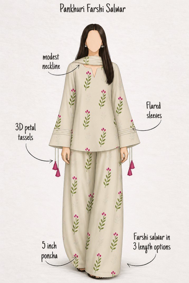 Fuchsia Bloom Shalwar Kameez Set - Image 3