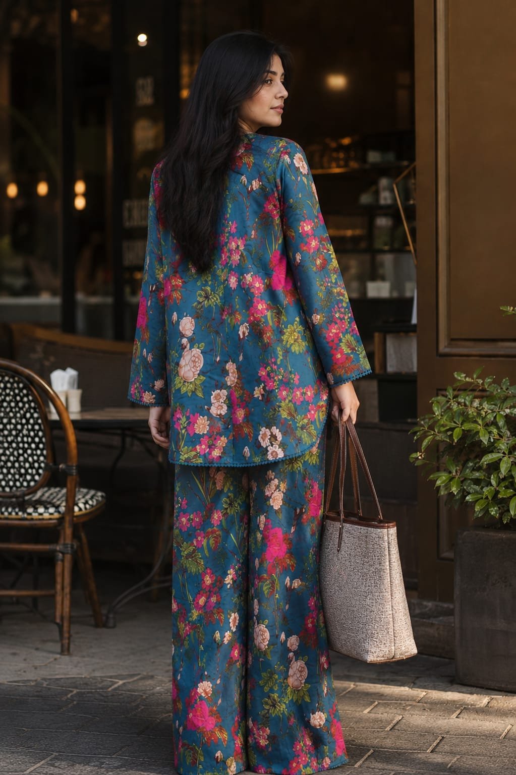 Floral Vibes – Premium Soft Silk Co-Ord Set - Image 3