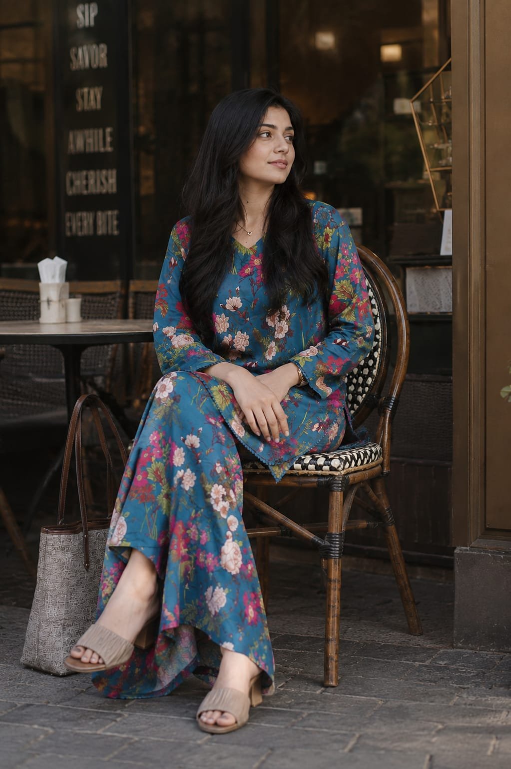 Floral Vibes – Premium Soft Silk Co-Ord Set - Image 4